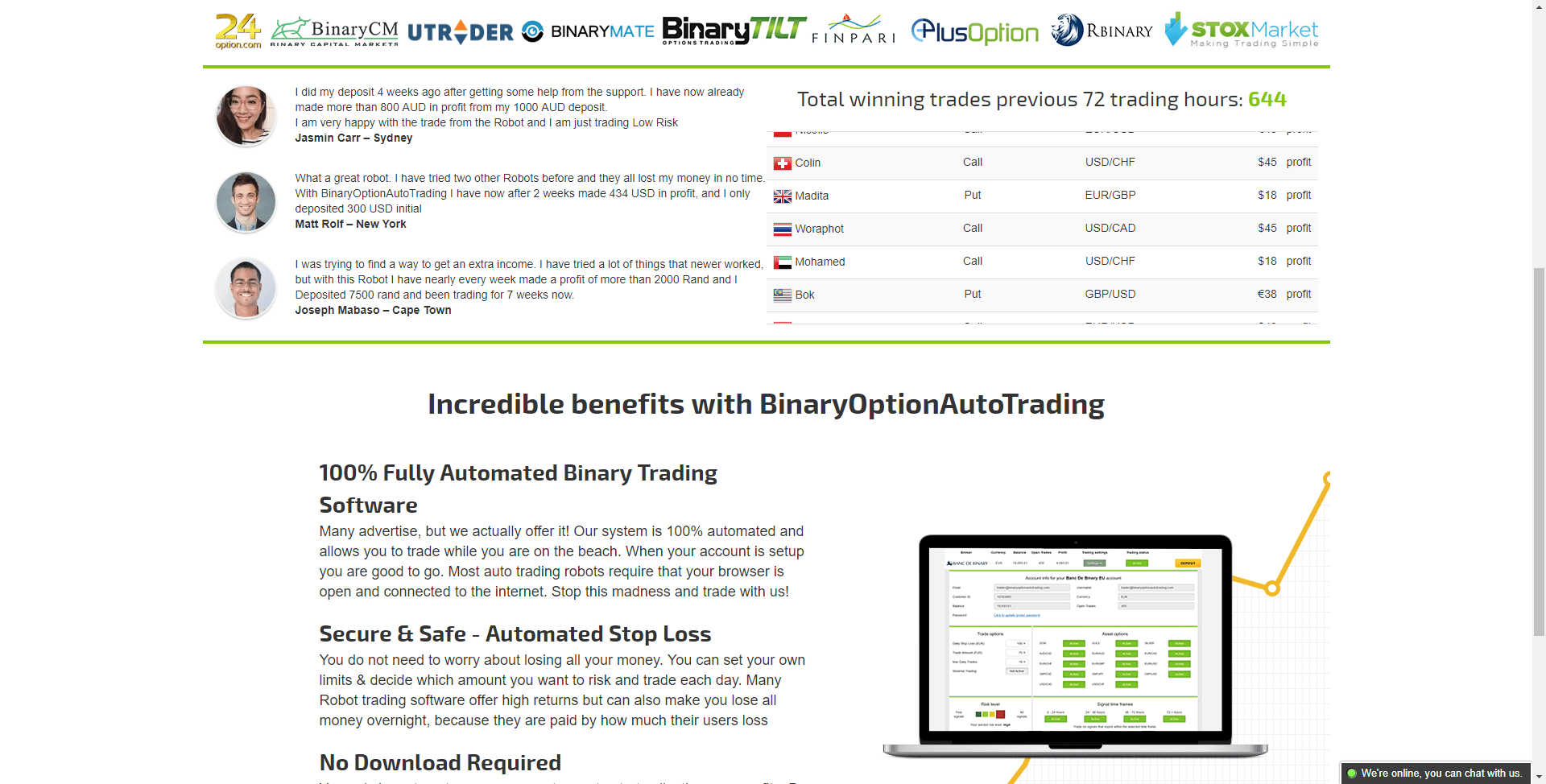 binary option trading trial